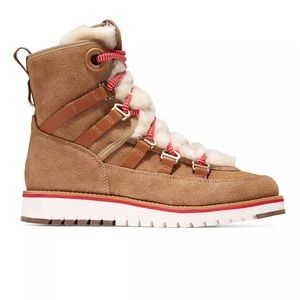 Cole Haan Zerogrand Luxe Hiker Suede Hiking Boots in Light Whiskey